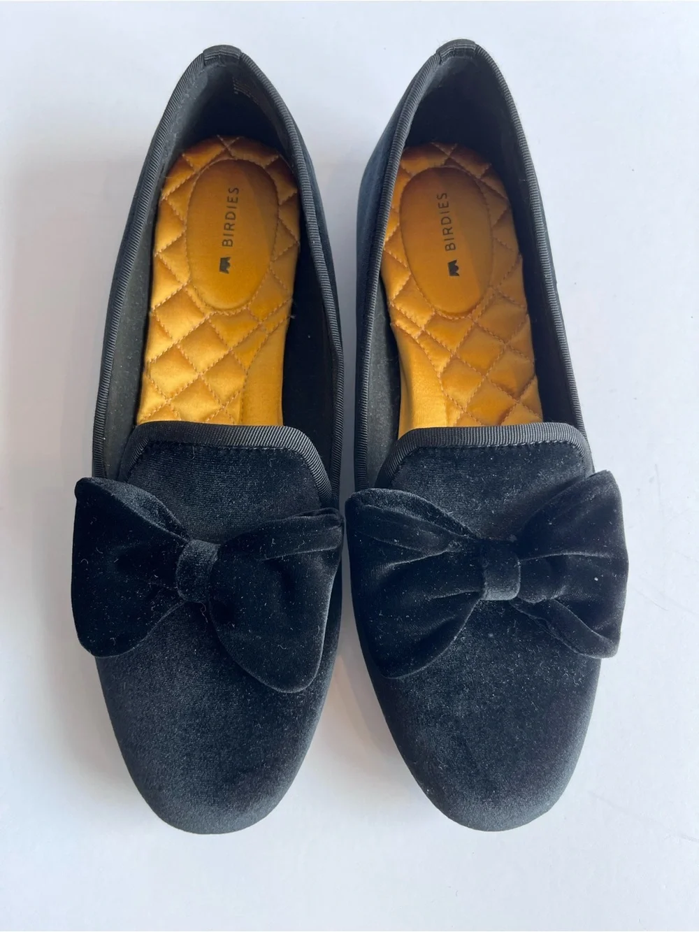 Birdies The Starling Bow Black Velvet Bow  Loafers